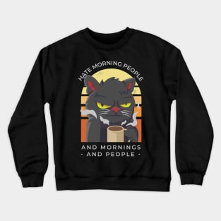 MOODY CAT MORNING COFFEE Crewneck Sweatshirt